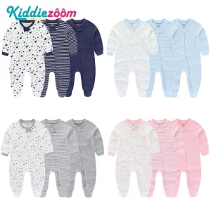 3-Pack Rompers Soft Infant Jumpsuit