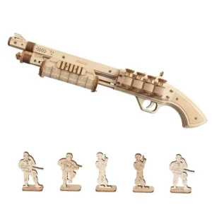 Robotime M60 Toy Gun 3D Wooden Puzzle Mechanical Building Kit